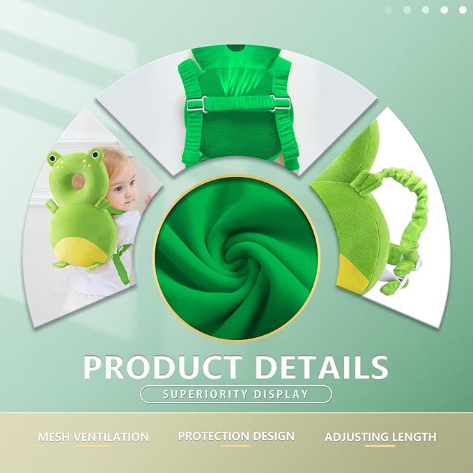Baby Head Protector,Adjustable Baby Head Protection Backpack (Frog)