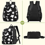 Halloween Ghost Toddler Backpack Waterproof Mini Backpack Boys/Girls Cute Small Backpack Kindergarten Pre School Bags 13 Inch