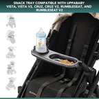 Snack Tray Fits for UPPAbaby Vista V2, Vista, Cruz, Cruz V2, RumbleSeat, RumbleSeat V2, Snack Tray with Cup Holder, Dishwasher Safe, Quick Attachment, Folds with Stroller, Stroller Accessories