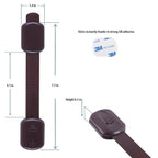 Child Safety Cabinet Locks (2 Pack) – Adjustable Baby Proofing Strap Latches with Strong 3M Adhesive – No Drill Childproof Locks for Drawers, Cabinets, Fridge, Door, Closet, Brown