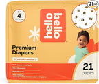 Hello Bello Premium Diapers Size 4 (22-37 lbs) Busy Bees Designs, 21ct Jumbo Pack