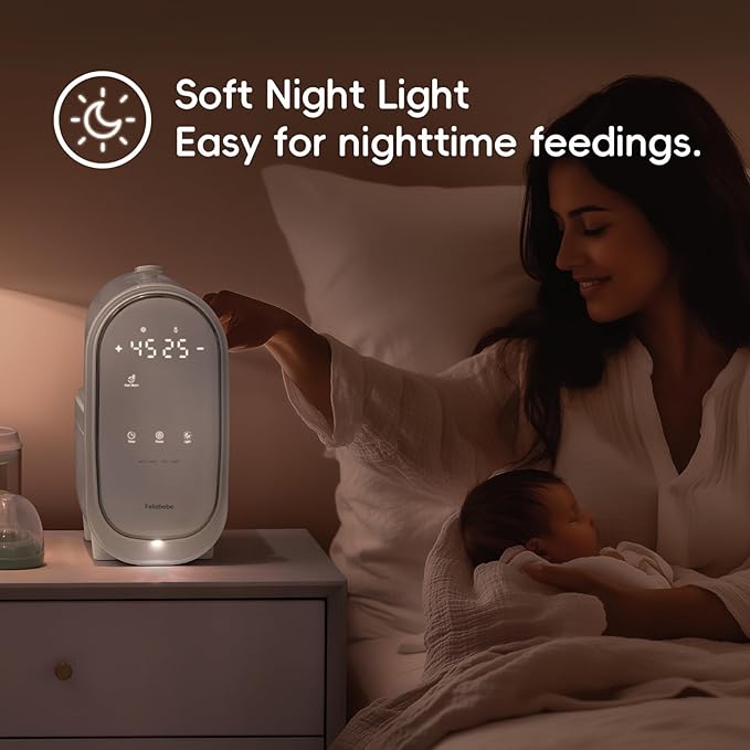 Baby Bottle Warmer, 11-in-1 Milk Warmer for Breastmilk & Formula with Night Light, Detachable Body for Easy Cleaning & Accurate Temperature Control, Timer, Double Bottles Warmer