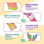 Wrist Rattles Baby Socks Baby Toys Set Soft Sensory Toys for Babies Cartoon Animal Rattles Sock Early Development Toy Baby Shower Birth Gift for Newborn Infant Baby Boy Girl 0 to 3 Years Old