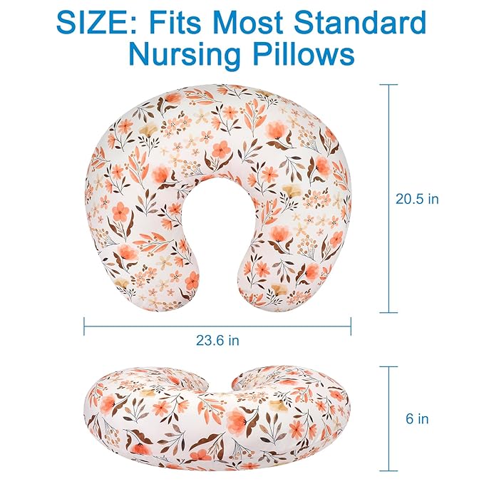 Accmor 2 Pack Nursing Pillow Covers, Stretchy Nursing Cover for Breastfeeding, Ultra Soft Comfortable Pillow Slipcover for Baby Girls Boys Newborn