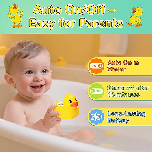 Baby Bath Thermometer – Digital Safety Water Thermometer for Baby Bathtub – °C/°F Display, BPA-Free & Waterproof – Floating Duck Toy for Newborns & Toddlers