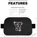 Gifts for Girls & Kids - Birthday Gifts for Daughter & Sister, Essentials for Her, Travel Essentials, Cute Teen Trendy Stuff Waist Packs Belt Bag Crossbody Bag | Black, Initial V