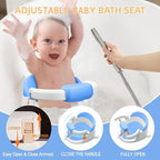 Baby Bath Seat for Babies 6 Months & up, Non-Slip Toddler Bath Seats for Babies Sitting Up,Safe Infant & Newborn Baby Bath Chair Support for Bathtub/Living Room/Shower Room, Blue