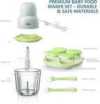 Bear Baby Food Maker, Baby Food Processor Set with Baby Food Containers, Silicone Spoons, Baby Food Puree Blender for Fruit, Vegetable, Meat, Make Fresh and Nutritious Meals for Your Little One
