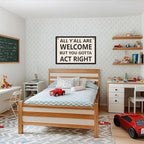 Welcome Sign Funny Welcome Banner, Trendy Retro Wall Hanging, Wall Decor, Banner Flag, Wall Flag Classroom Playroom Home Entryway Living Room Office Decor, Banner for Room, Black and White