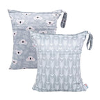 ALVABABY 2pcs Cloth Diaper Wet Dry Bags Waterproof Reusable with Two Zippered Pockets Travel Beach Pool Daycare Soiled Baby Items Yoga Gym Bag for Swimsuits or Wet Clothes L-YX3536