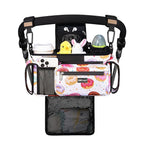 TOPDesign Universal Baby Stroller Organizer, Stroller Caddy with Detachable Mesh Bag & Heightened Insulated Cup Holders & Non-Slip Secure Hooks Accessories, Fits Most Strollers (Donuts)