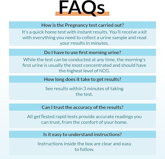 GetTested 3-in-1 Early Pregnancy Test Kit, Rapid at-Home Test Results Up to 6 Days Sooner for Confident, Private Detection, Accurate and Easy Use, No Lab Visits Required