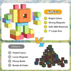 Magnetic Blocks for Toddlers Toys, Magnetic Building Cubes Toy for Sensory STEM Autism Education Preschool, Magnet Toys for 3 4 5 6 Year Old, Birthday Gifts Games for Boys Girls