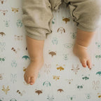 Little Unicorn Premium Crib Sheet | Breathable & Super-Soft Muslin Fabric (Animal Crowd)