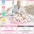 Baby Lounger - Baby Lounger for Newborn 0-24 Months, Breathable and Soft Cotton Cover Baby Nest, Portable Cozy Tummy Time Lounger for Home and Travel, Ideal Baby Essentials & Shower Gifts