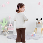 Neutocd Baby Girl Flare Pants Toddler Bell Bottoms Leggings Infant Stretchy Soft Trousers Solid Elastic Waist Pants