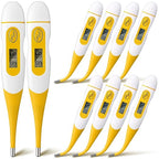 TrelaCo 20 Pcs Thermometer for Adults Digital Oral Thermometer for Fever Basal Body Fast Reading Flexible Tip for Underarm Rectal Mouth Temperature Measurement(Yellow)