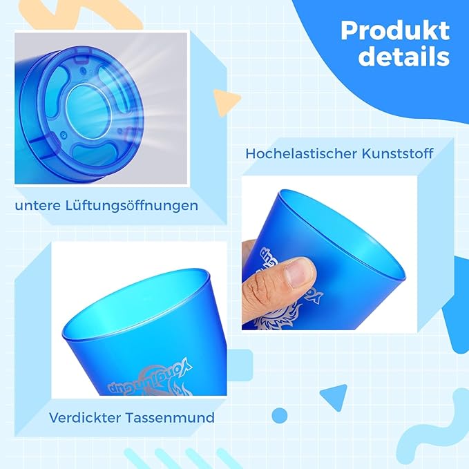 yeesport 24 Pcs Sport Stacking Cups, Sport Training Game for Challenge Competition, Plastic Stacking Cups, Classic Family Game for Kids and Adults, Blue+Green