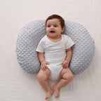 Baby Nursing Pillow and Body Positioner with Premium Slipcover for Breastfeeding for Baby Boys and Girls, Feeding Pillow with Breathable Comfortable Pillowcase (Gray)