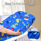 UOMNY Crib Sheet, Dinosaur Crib Sheets Baby Sheet for Standard Crib and Toddler Mattresses Nursery Bedding Sheet Crib Mattress Sheets for Boys and Girls 1 Pack Toddler Sheet