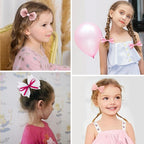 18pcs Pink Hair Bows for Baby Girls,Toddler Girls and Teen Girls.Alligator Hair Clips,Hair Barrettes,Hair Ties,Snap Clip Hairpins.Handmade Hair Accessories Gift Set