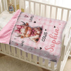 Personalized Baby Blankets for Girls, Custom Name Pink Highland Cow Pattern Baby Blanket, Soft Minky Dot Blanket for Newborns and Toddlers, Ideal for Baby Showers Christmas Brithday Gifts