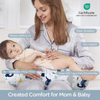 Little Grape Land New Nursing Pillow for Breastfeeding, Larger Breast Feeding Pillow and Positioner with Removable Cover for More Support, Tummy Time and Bottle Feeding Support Pillow, Dinosaur