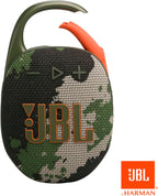 JBL Clip 5 - Ultra-Portable, Waterproof & Dustproof Bluetooth Speaker, Big Pro Sound with Punchy bass, Integrated Carabiner, Up to 12 Hours of Play, Made in Part with Recycled Materials (Squad)