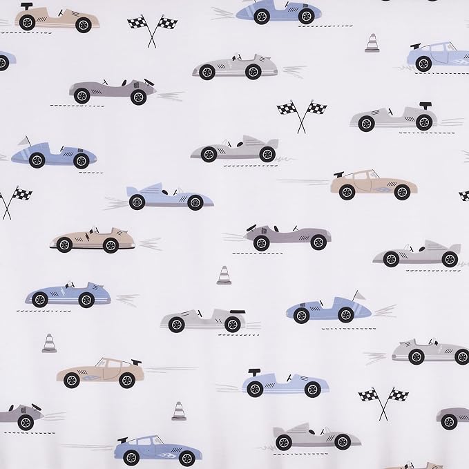 Lambs & Ivy Little Racer Cotton Cars/Transportation Fitted Crib/Toddler Sheet