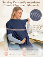 2pk Nursing Cover for Breastfeeding, Soft & Breathable Privacy Poncho, Multi-Use Feeding Shawl, Comfortable & Portable Breastfeeding Cover for Women Includes Mesh Laundry Bag