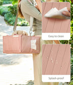 Diaper Caddy Organizer for Baby Essentials – Soft Blush Pink Storage Basket with Compartments, Shoulder Strap & Stroller Hooks – All-in-One Multifunctional Diaper Storage Tote for Nursery & Car