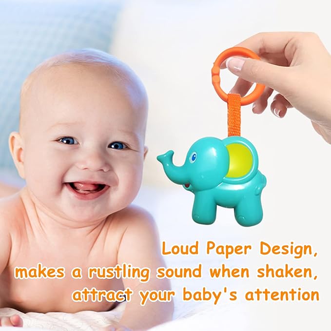 Baby Toys, Cartoon Animal Hanging Rattle Toys, Handbells Baby Rattles, Baby Bed Crib Car Seat Travel Stroller Toys for Infant, Best Birthday Gift for Newborn, 4 Pack