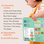 Calis Books The Wheels on The Bus Book | New Rechargeable Musical Book, No More Batteries | Books for 1 Year Old | Wheels on The Bus Toy | Musical Book for Toddlers 1-3 | Musical Toy for Toddlers