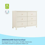 Graco Sasha 6 Drawer Dresser (Frosted Oat) – GREENGUARD Gold Certified, Wood Storage for Nursery or Kids’ Room, Safe Interlocking Drawer System & Easy Assembly with Pre-Installed Tracks