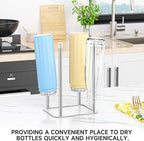 Water Bottle Drying Rack, Stainless Steel Bottle Dryer Rack, Baby Bottles Rack Dryer, Cup Drying Rack, Reusable Bag Drying Stand, Kitchen Stand Holder for Glass Bottles, Water Cups, Plastic Bag