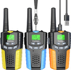 Walkie Talkies for Kids Rechargeable,Toys for Boys and Girls Ages 3-12, 3 Pack Long Range 2-Way Radios, Birthday Gifts,Christmas Stockings, Outdoor Play, Family Games, Hiking Camping Gear