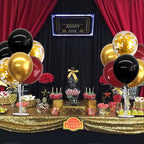 TONIFUL 4 Set Burgundy Red Black Gold Balloon Stand Centerpiece Table Decorations for Graduation Decoration 2025,Christmas Party Decoration,New Year's Eve,Anniversary,Birthday Decorations