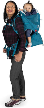 Osprey Poco SLT Lightweight Child Carrier Backpack - Slimmed-Down Hiking Carrier for Toddlers with Safety Harness, Sunshade, and Ventilated Backpanel - Lightweight Travel-Friendly Option