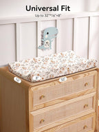 TILLYOU Muslin Changing Pad Cover for Baby Girls Boys, Soft and Breathable Cotton Diaper Changing Table Cover, 2 Pack(Yellow Flower)