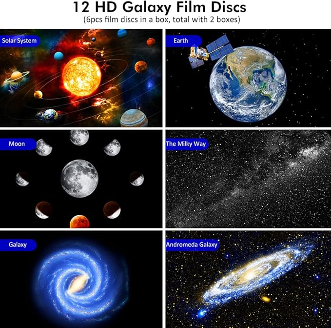 Star Projector, Planetarium Projector for Bedroom Ultra Clear Galaxy Night Light with 4K Replaceable 13 Galaxy Discs 360 Degree Rotation Real Sky Light for Kids Room Birthday Valentines Gift