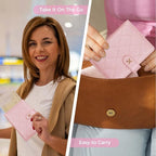 Melsbrinna Rfid Passport Holder for Travel women/Men, Cute Passport Wallet Rfid Blocking Card Slots, Rfid Passport Cover/CaseTravel Wallet, Passport Book Holder (1, LG PINK)