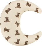 SWESEN Muslin Nursing Pillow Cover, Soft Removable Cover for Breastfeeding Pillows, Pillow Slipcover for Baby Boys and Girls, Comfortable & Breathable, Bear, Washable (Only Cover)