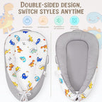 HKAI Baby Lounger – Soft Cotton Infant Floor Seat for Newborn to 24 Months, Portable Baby Essentials for Boys & Girls, Travel-Friendly Baby Lounge Pillow