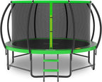 14FT 12FT 10FT 16FT Trampoline with Safety Enclosure, Anti-Rust Coating – ASTM Certified, Heavy-Duty Outdoor Trampoline with Ladder – for Kids & Adults