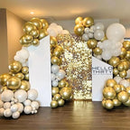 140pcs Gold Balloon Arch Kit, Gold Balloons of Different Sizes Pack of 18 12 10 5 Inch Party Balloon Kit for Birthday Party or Balloon Arch as Graduation Wedding Baby Shower Party Decorations