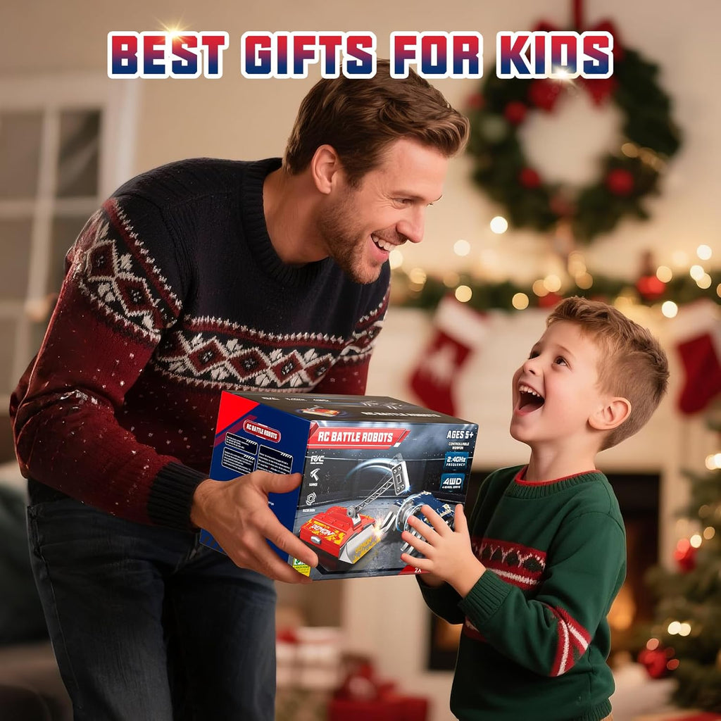 Remote Control Battle Robots, RC Fighting Robots Toys for Kids, Combat Robot STEM Toys, 4WD 2.4 GHz Remote Control Robot Set Birthday Gifts for Boys and Girls Age 5 & Up