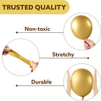 JOYIN 150 Pcs Metallic Gold Balloons, Different Sizes 18 12 10 5 Inch Gold Latex Balloon Arch Kit with Instruction for Birthday Decoration Party Graduation Wedding Holiday