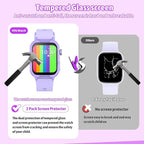 Smart Watch for Kids No Phone Needed, Tempered Glass Fitness Tracker Watch Boy Girl Teens with 19 Sport Modes, Pedometer, Sleep Monitor, Kids Watch Birthday Gifts Toy Gift for Girls Boys 6-16 (Purple)