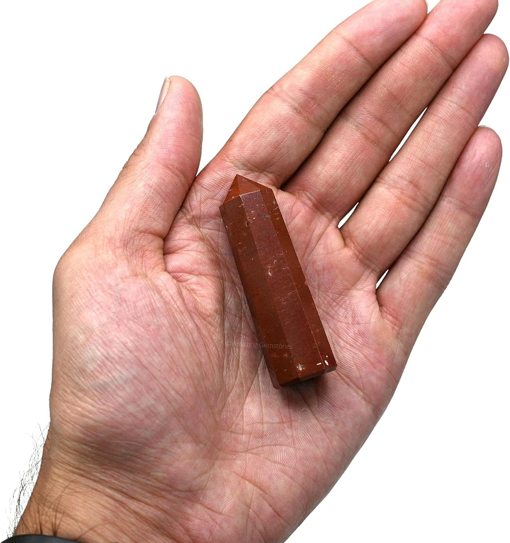 Amazing Gemstone Red Jasper Crystal Towers - Natural Healing Crystal Point Obelisk for Reiki Healing and Crystal Grid (2 Inch to 3 Inch)