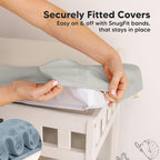 2-Pack Organic Changing Pad Covers for Girl, Boy, Neutral - 100% Cotton Changing Table Pad Cover, Soft Baby Nursery Diaper Changing Pad Sheets, Contour Changing Pads Liners, Change Pad Cover (Steel)